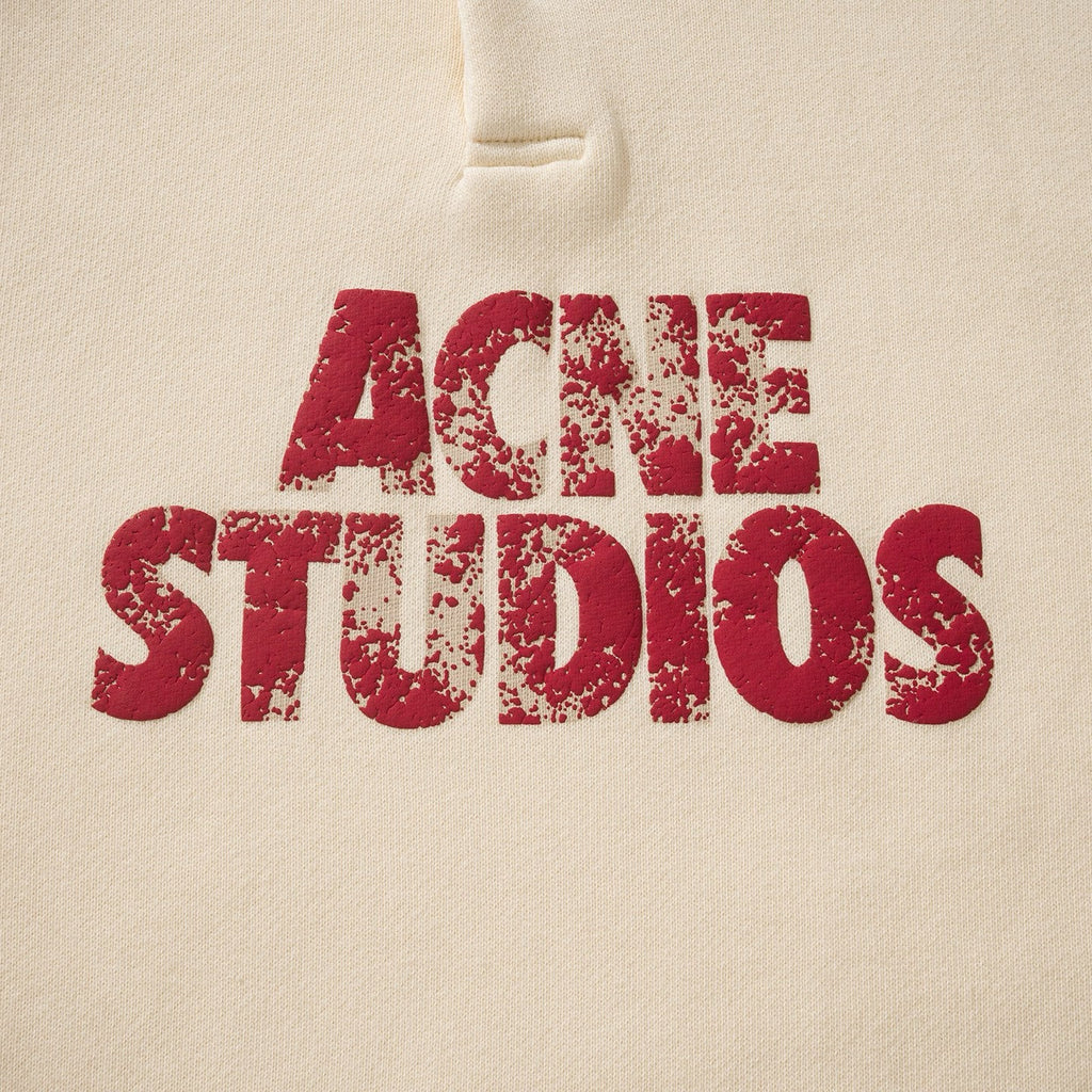 Falection FW26 Logo Distressed Fleece Henley Sweatshirt in 2 Colors