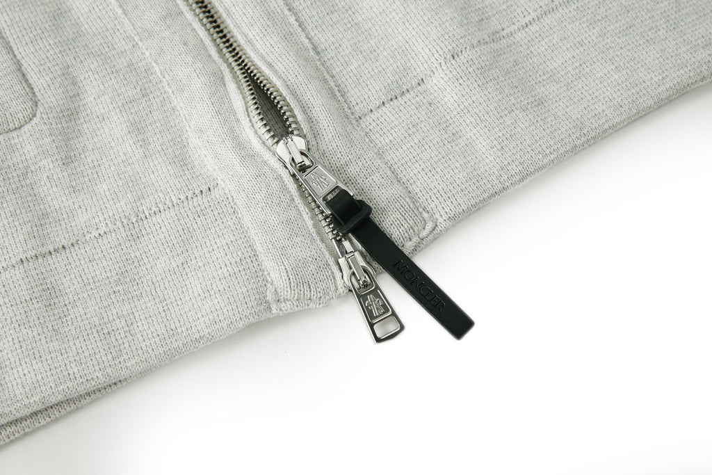Falection FW26 Leather Logo Wool Zip Up Cardigan in 3 Colors
