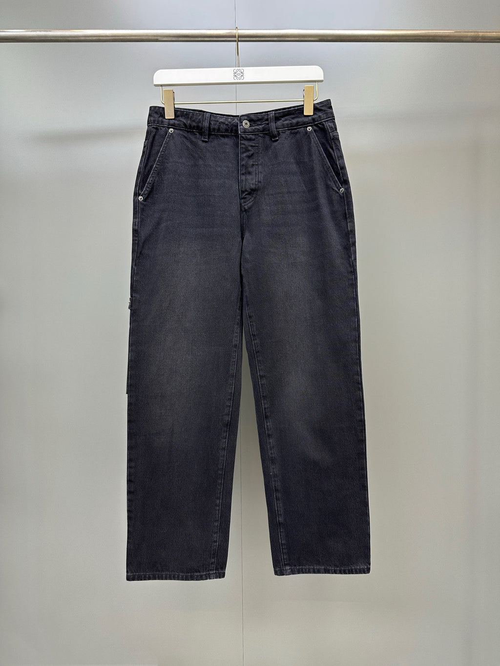 Falection FW26 Leather Patch Straight Leg Jeans in 2 Colors
