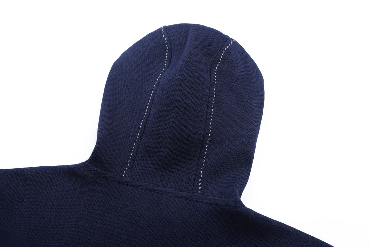 Falection FW26 Graphic Intarsia Zipped Cotton Hoodie in 2 Colors