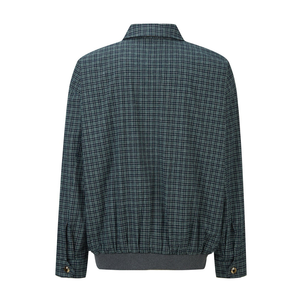 Falection FW26 Blue/Bottle Checked Flannel Blouson Jacket