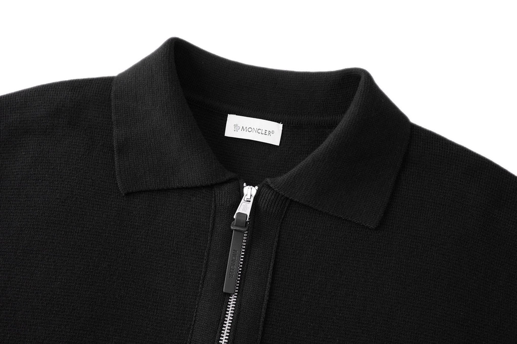 Falection FW26 Leather Logo Wool Zip Up Cardigan in 3 Colors