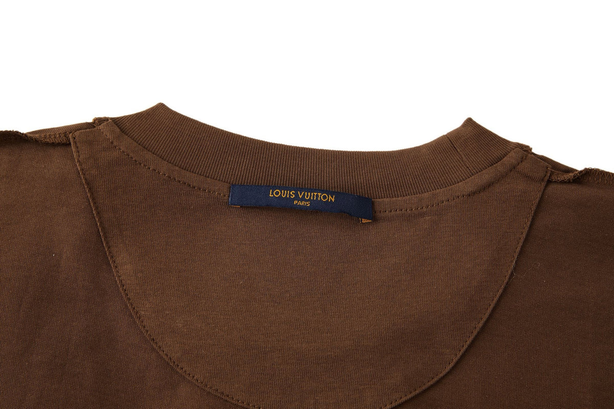 Falection FW26 Embroidered Signature Tee in Brown