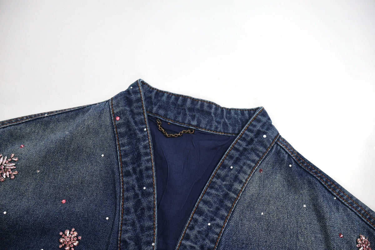 Falection FW26 Embroidered Denim Kimono Jacket