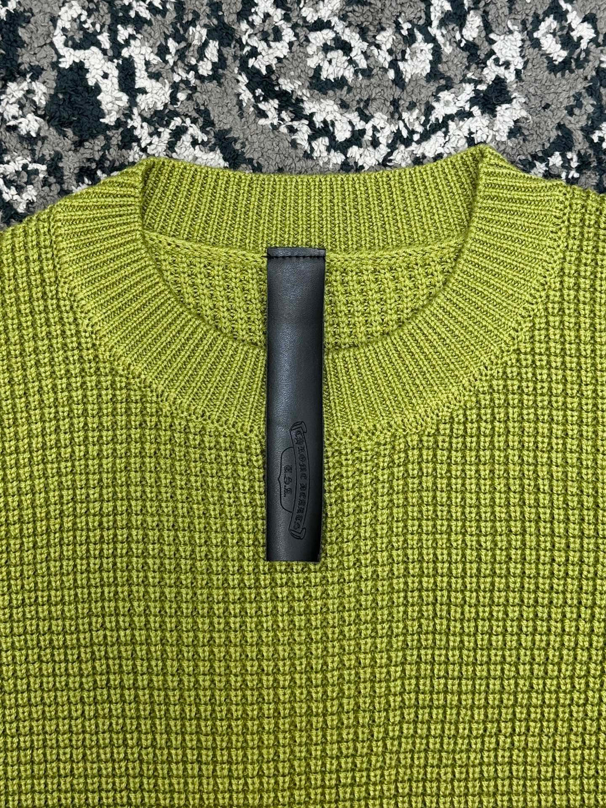 Falection CH FW26 Cross Patch Sweater in Green