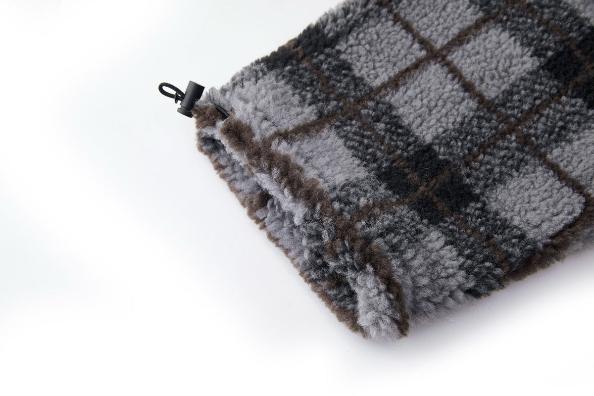 Falection FW26 Checked Teddy Zipper Jacket in 2 Colors