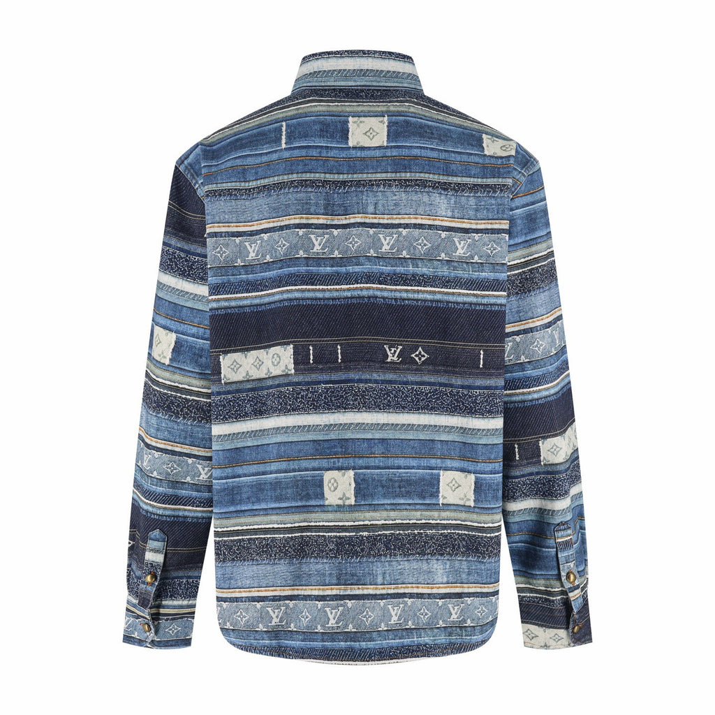 Falection SS27 Patchwork Monogram Denim Shirt