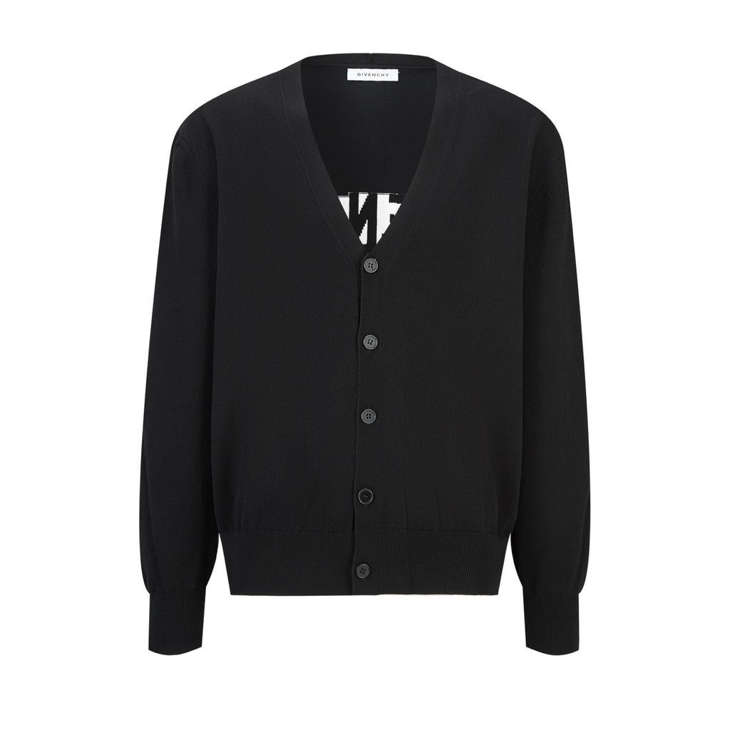 Falection FW26 Intarsia Knit V-Neck Cardigan