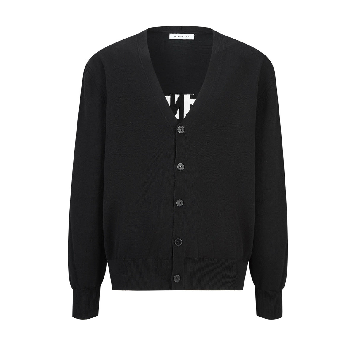 Falection FW26 Intarsia Knit V-Neck Cardigan