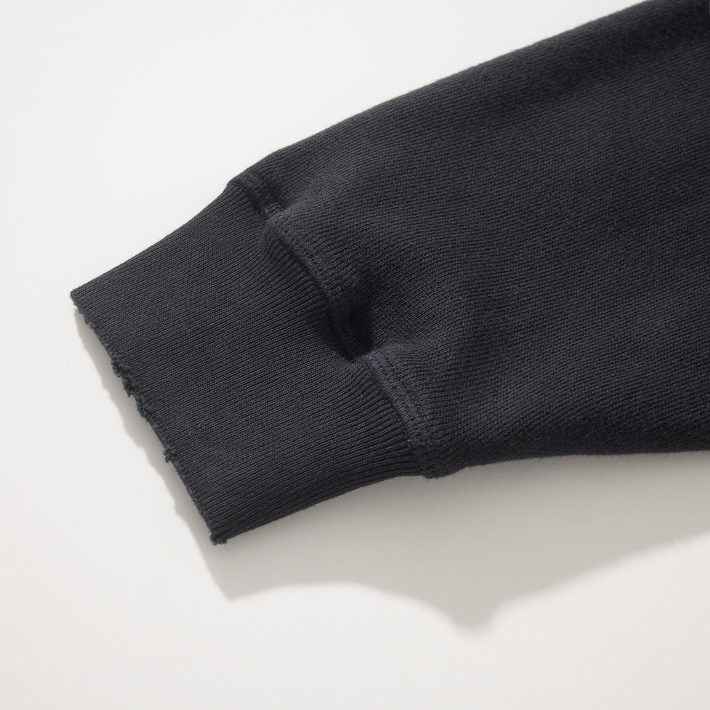 Falection FW26 Logo Distressed Fleece Henley Sweatshirt in 2 Colors
