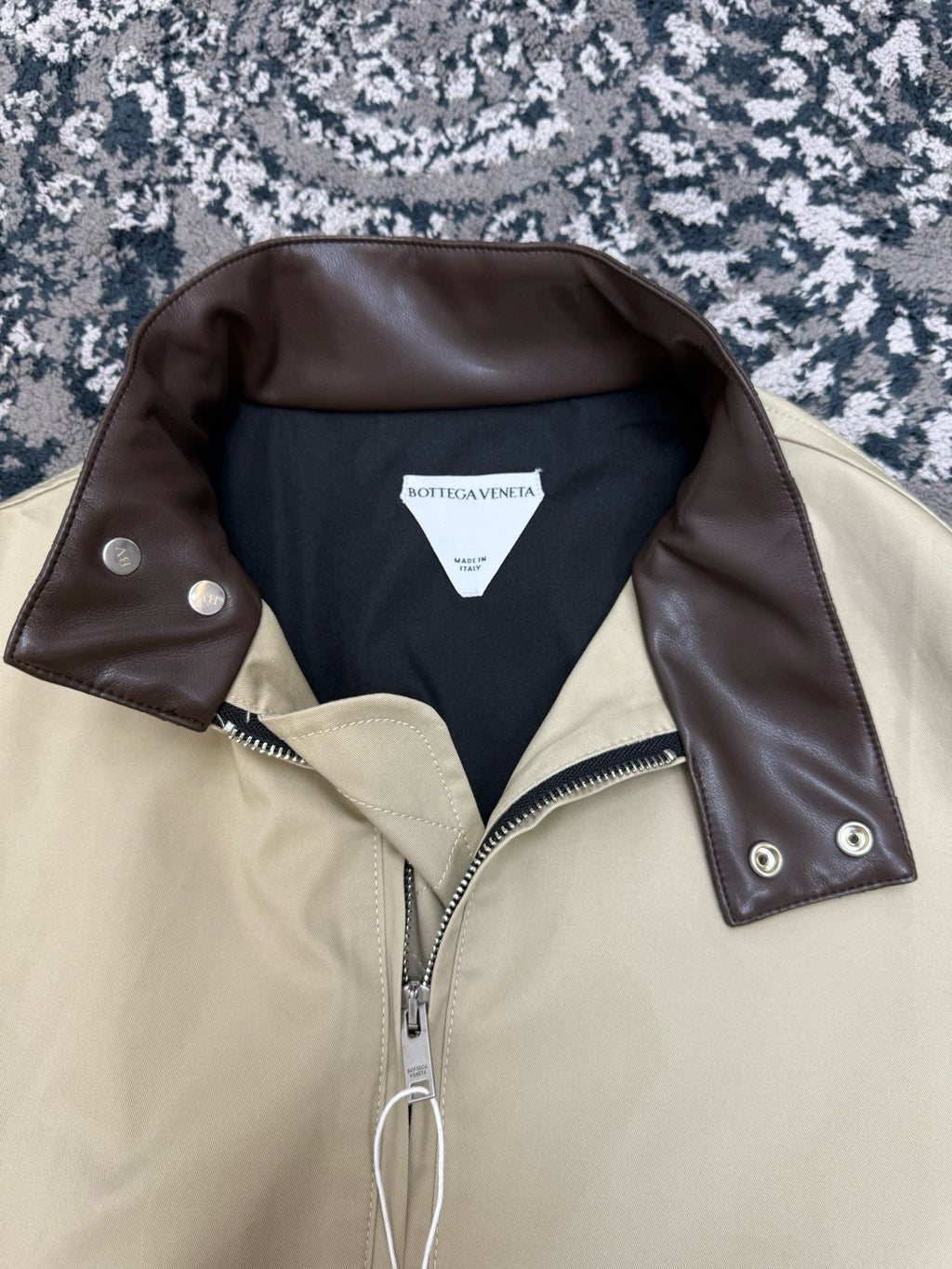 Falection FW26 Intrecciato Cotton Blouson Jacket in Beige