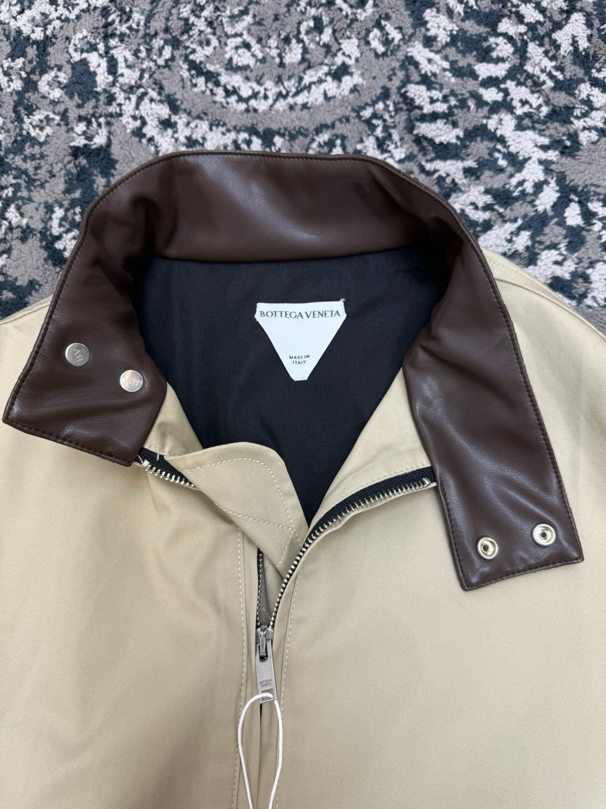 Falection FW26 Intrecciato Cotton Blouson Jacket in Beige