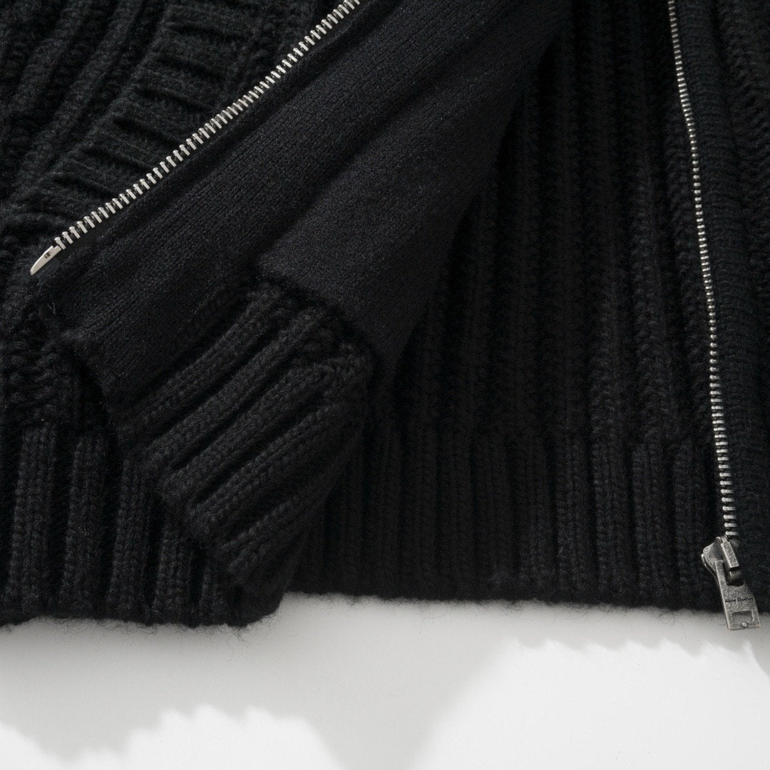 Falection FW26 Cable Knit Zip Fastening Cardigan