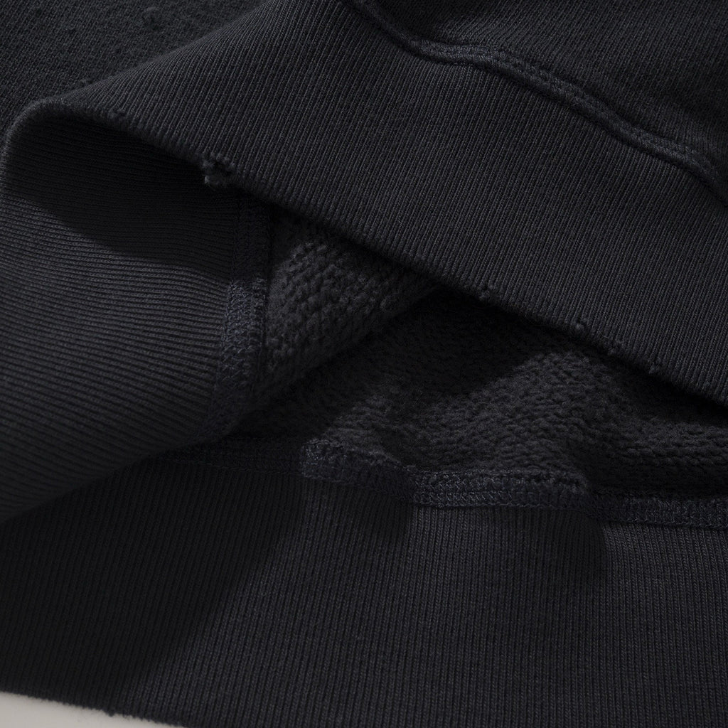 Falection FW26 Logo Distressed Fleece Henley Sweatshirt in 2 Colors