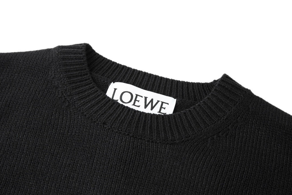 Falection FW26 Anagram Logo Embroidered Wool Sweater in Black