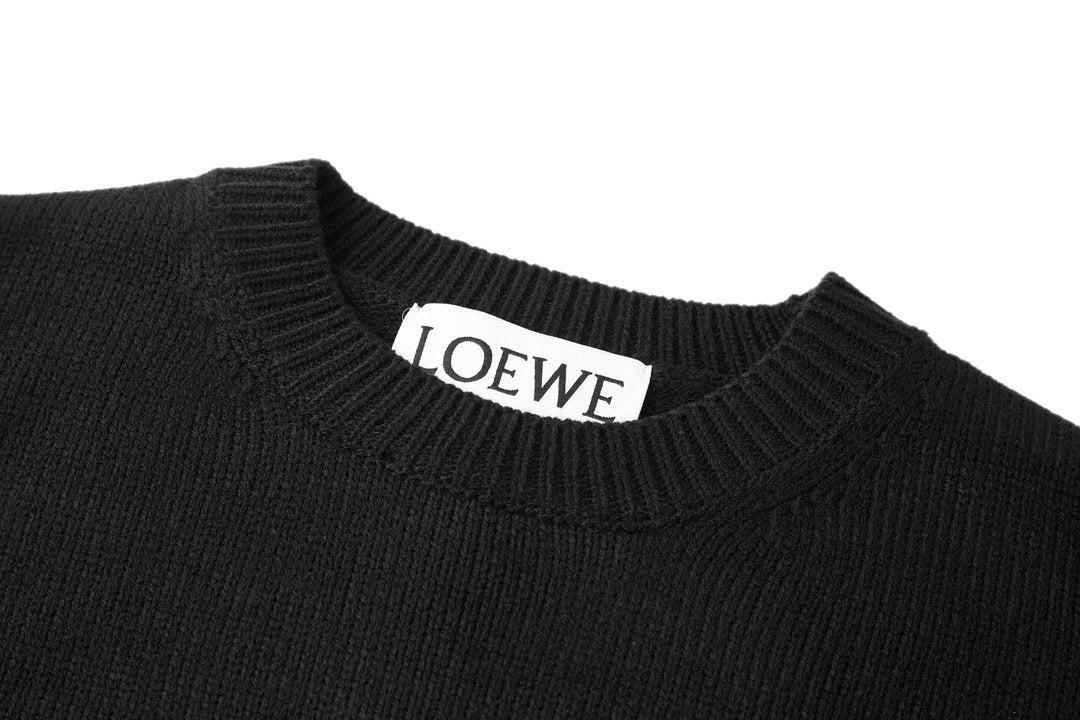 Falection FW26 Anagram Logo Embroidered Wool Sweater in Black