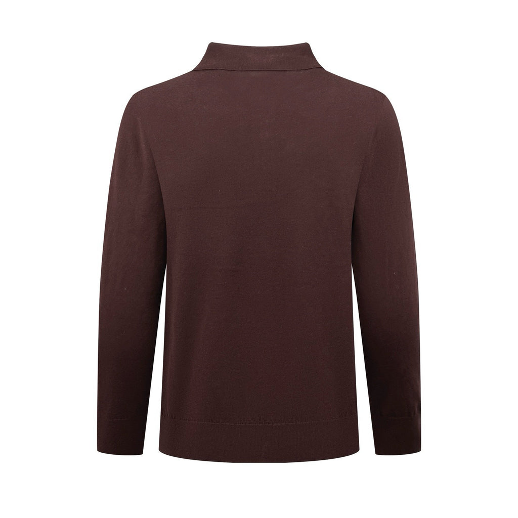 Falection FW26 Wool and Silk Polo Sweater in 4 Colors