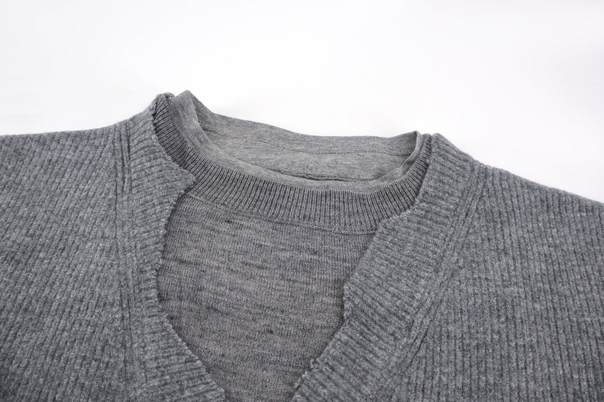 Falection FW26 Cut and Layer Wool and Cotton Sweater