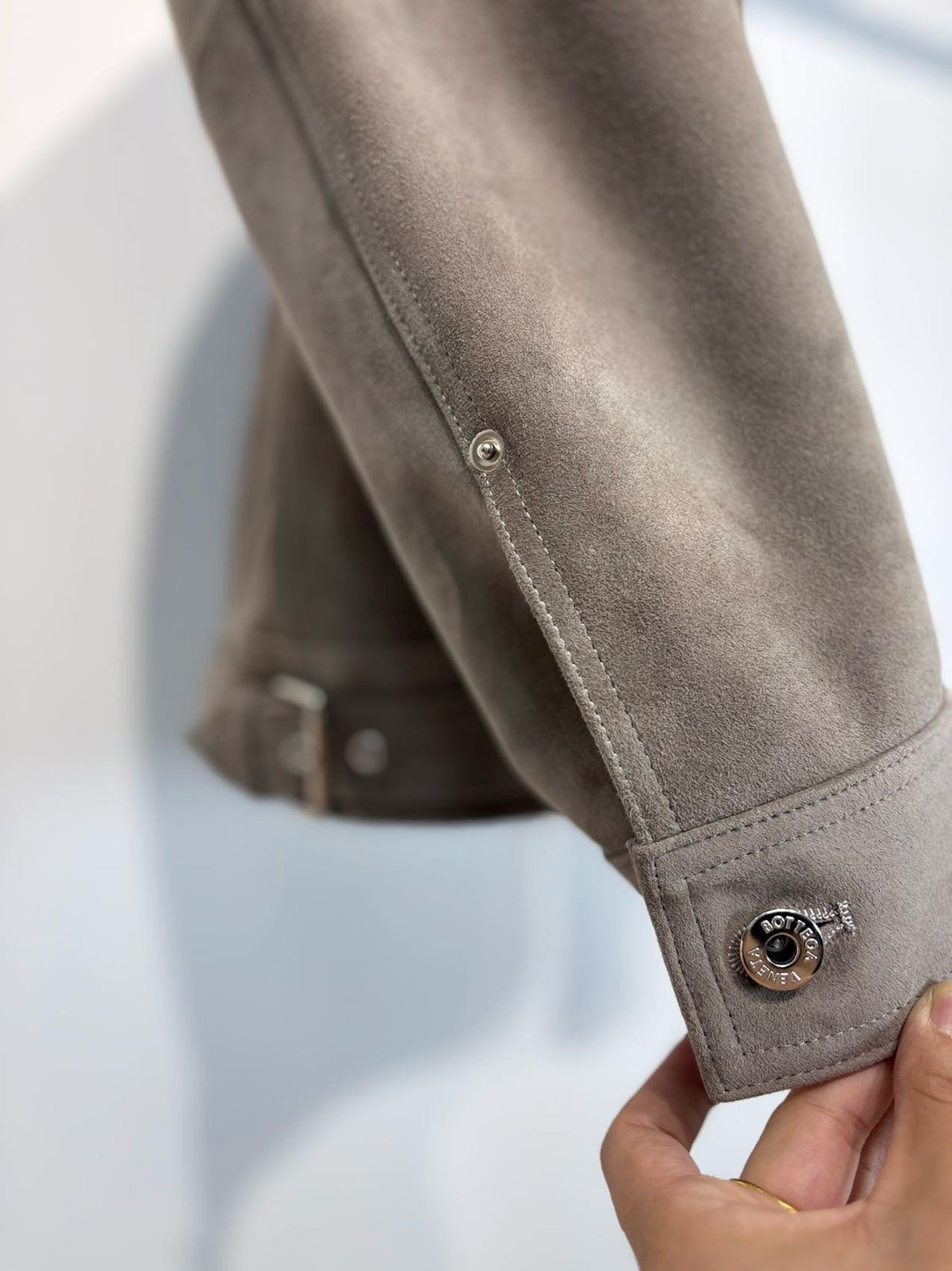 Falection FW26 Suede Leather Jacket in Gray Seal