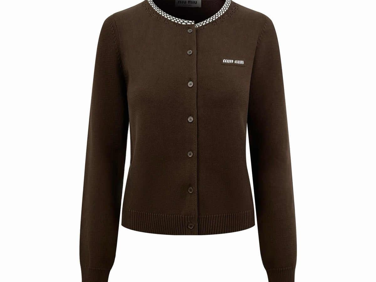 Falection FW26 Collared Cardigan in Brown