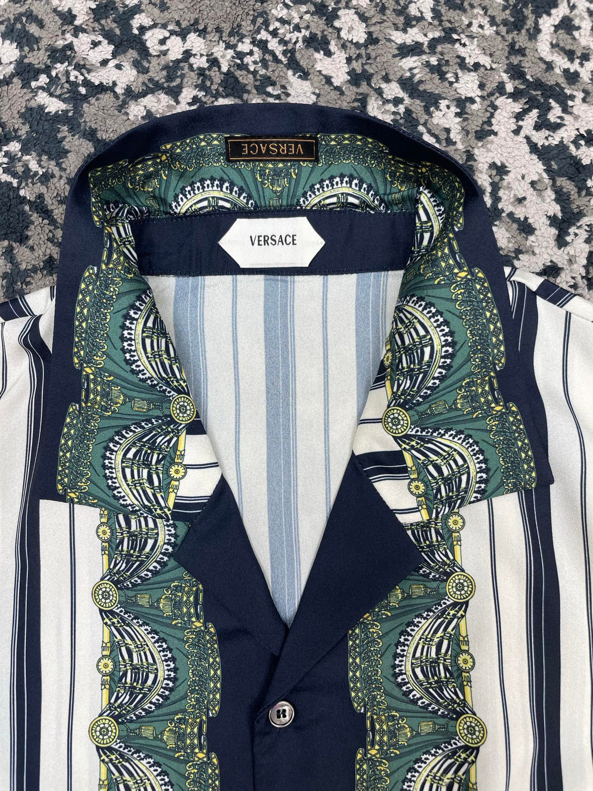 Falection FW26 Striped Crepe de Chine Silk Shirt