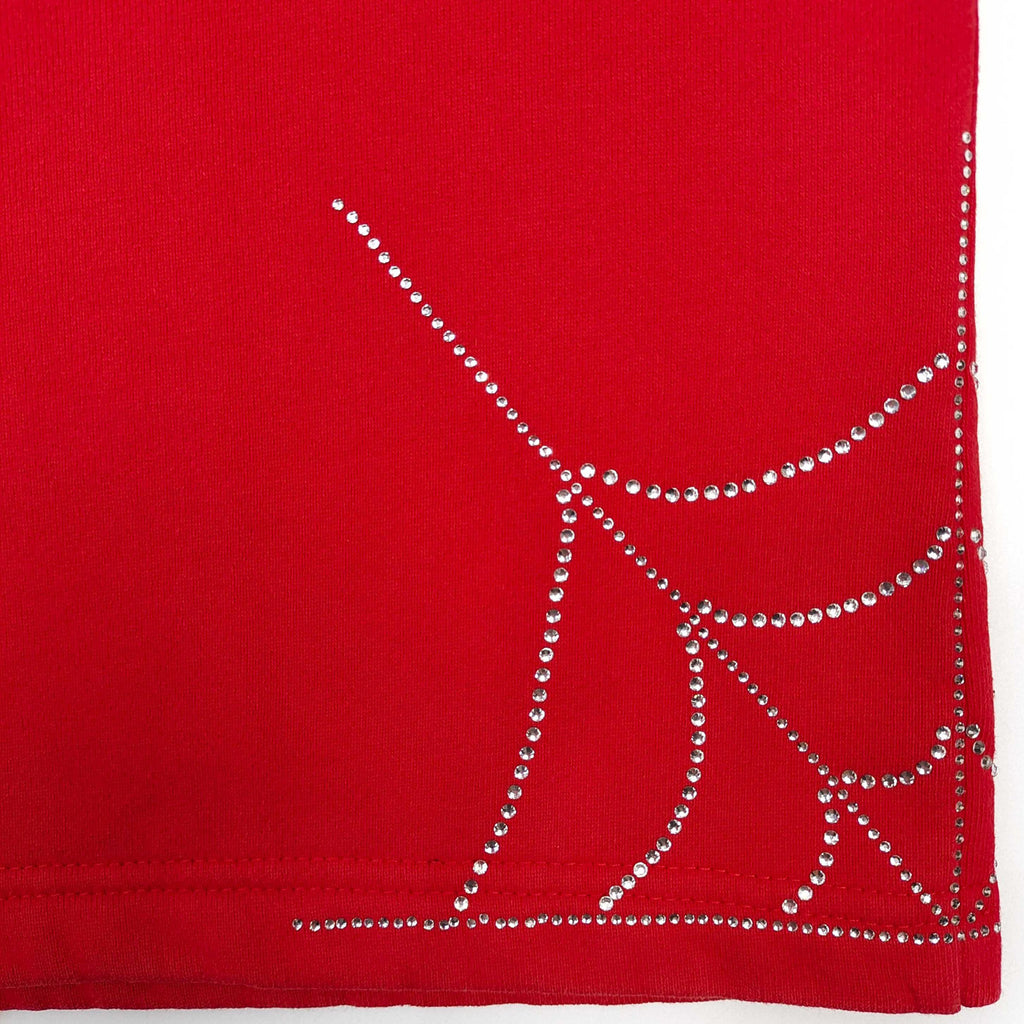 Falection Sp5der FW26 Rhinestone Embellished Sweatpants in Red