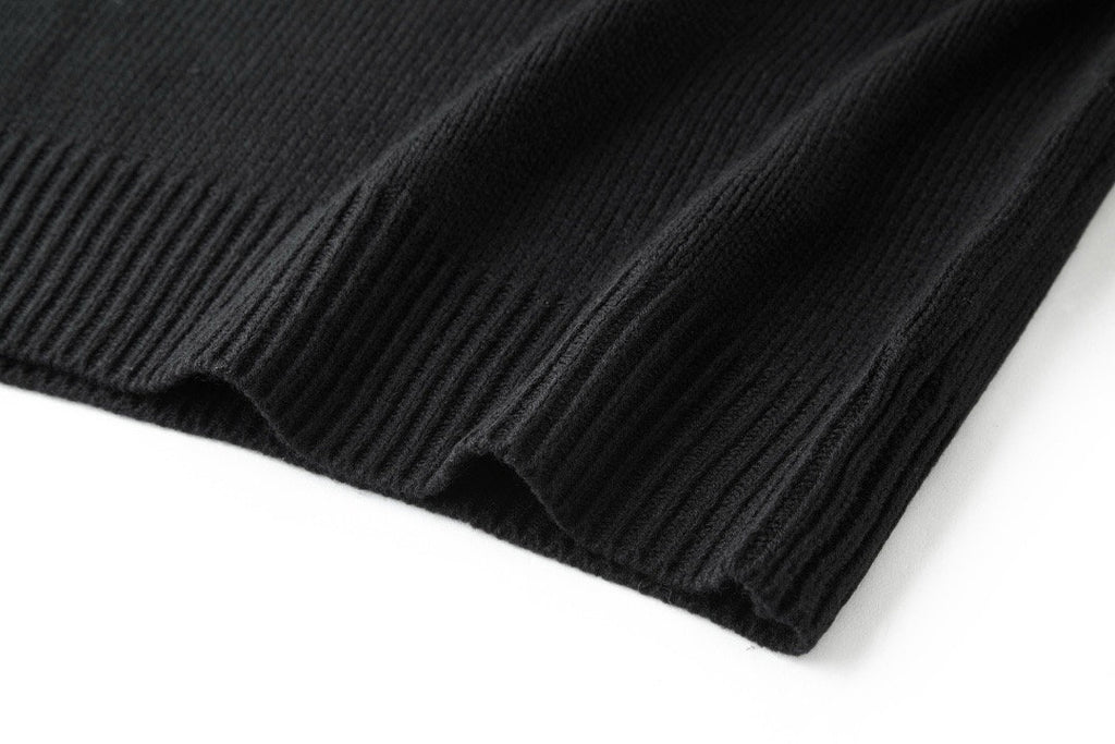 Falection FW26 Anagram Logo Embroidered Wool Sweater in Black