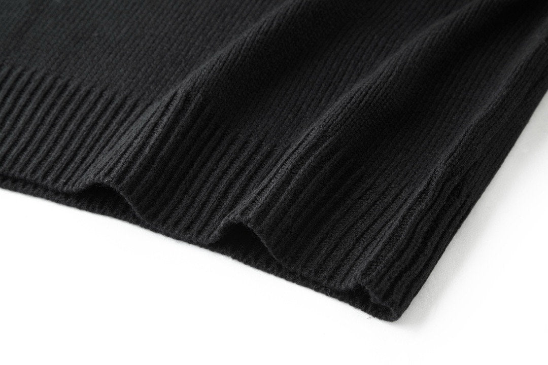Falection FW26 Anagram Logo Embroidered Wool Sweater in Black
