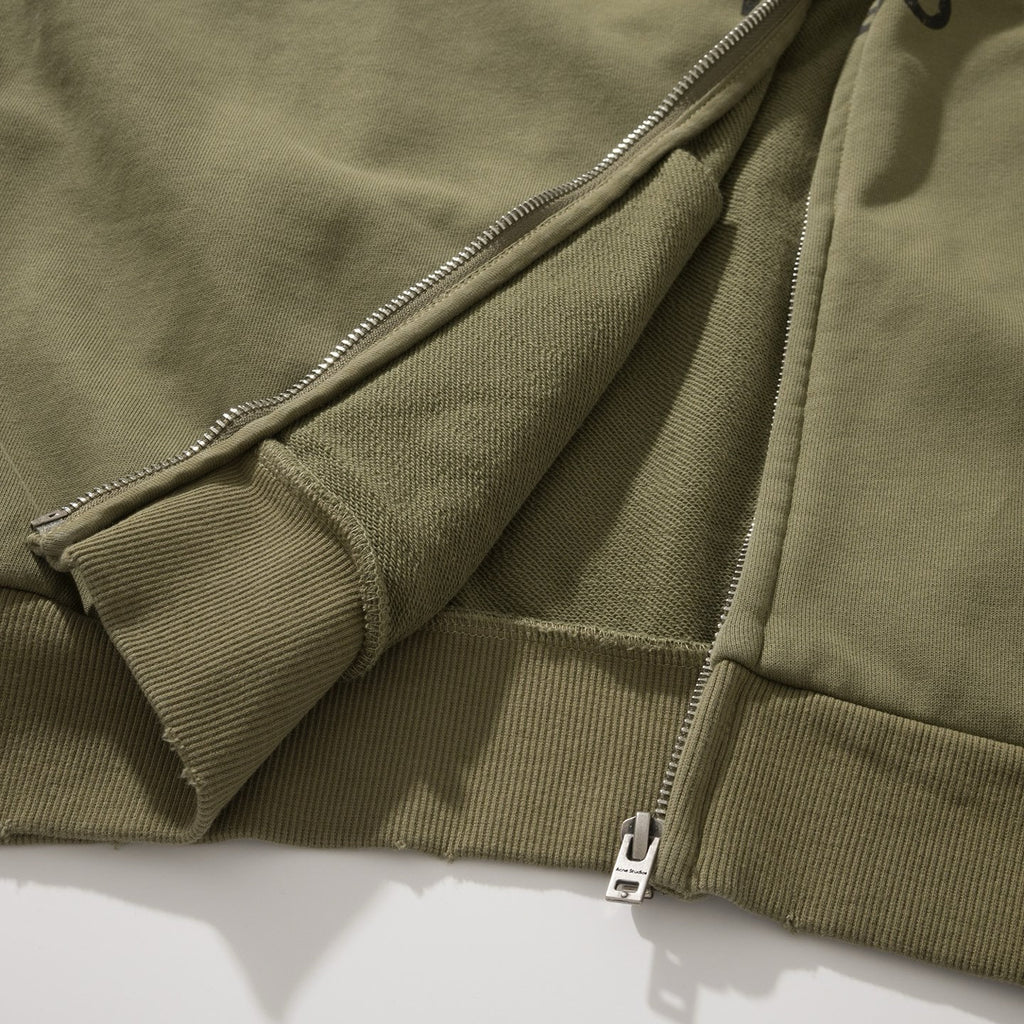 Falection FW26 Washed Zip Up Cardigan in 4 Colors