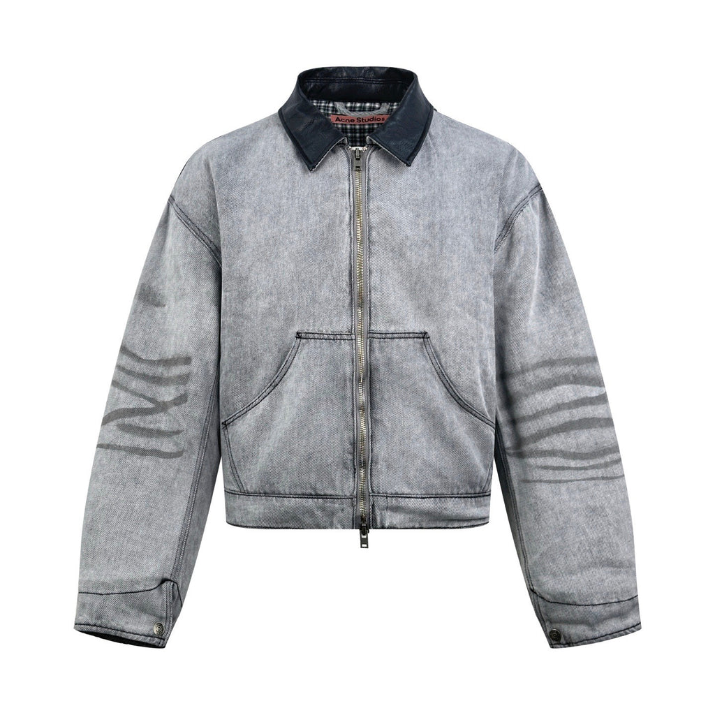 Falection FW26 Faded Denim Bomber Jacket