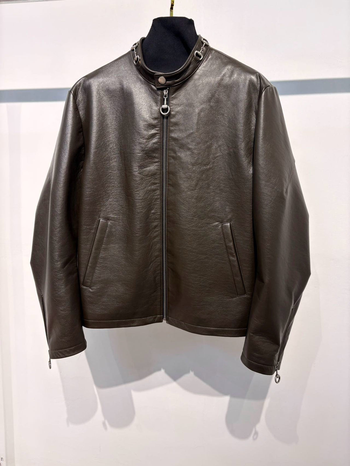 Falection FW26 Treated Bull Leather Jacket