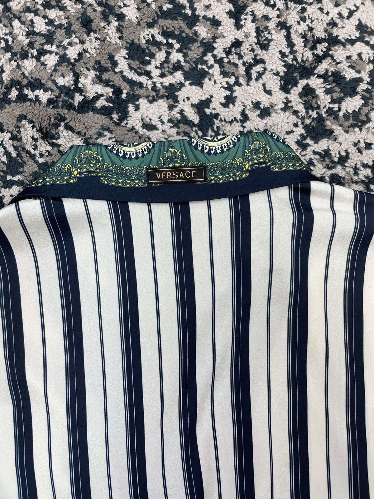 Falection FW26 Striped Crepe de Chine Silk Shirt