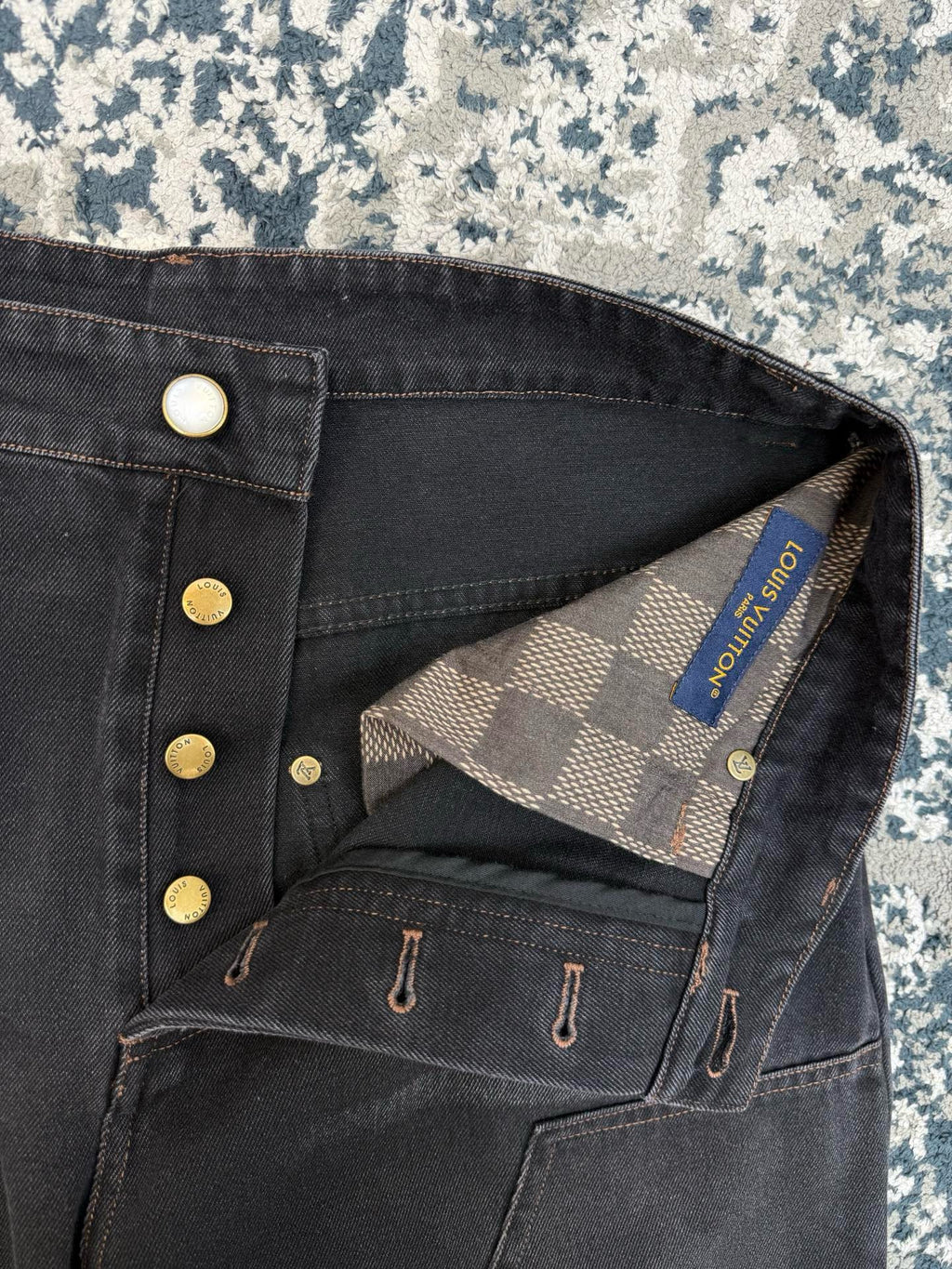 Falection FW26 Initial Stitched Denim Pants