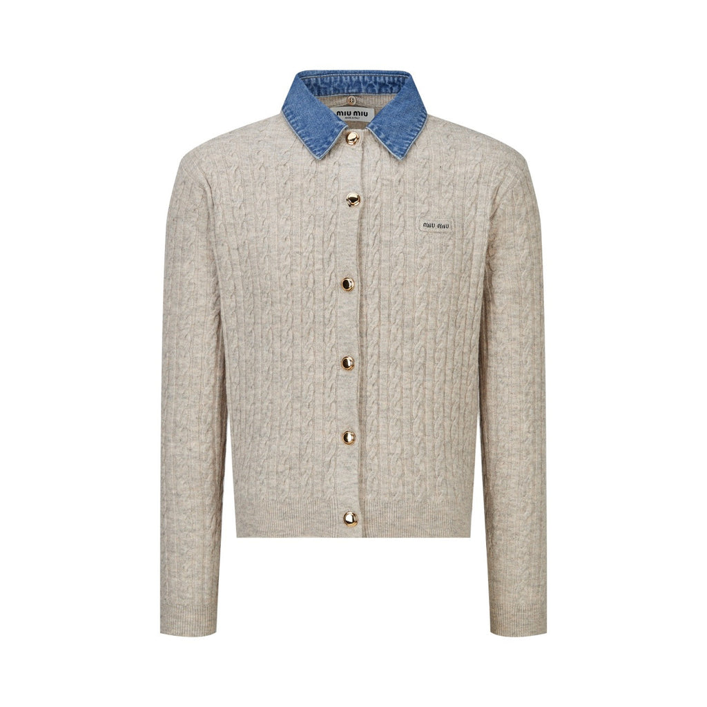 Falection FW26 Chambray Collar Cardigan