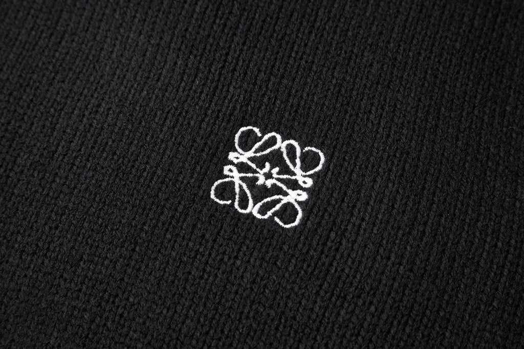 Falection FW26 Anagram Logo Embroidered Wool Sweater in Black