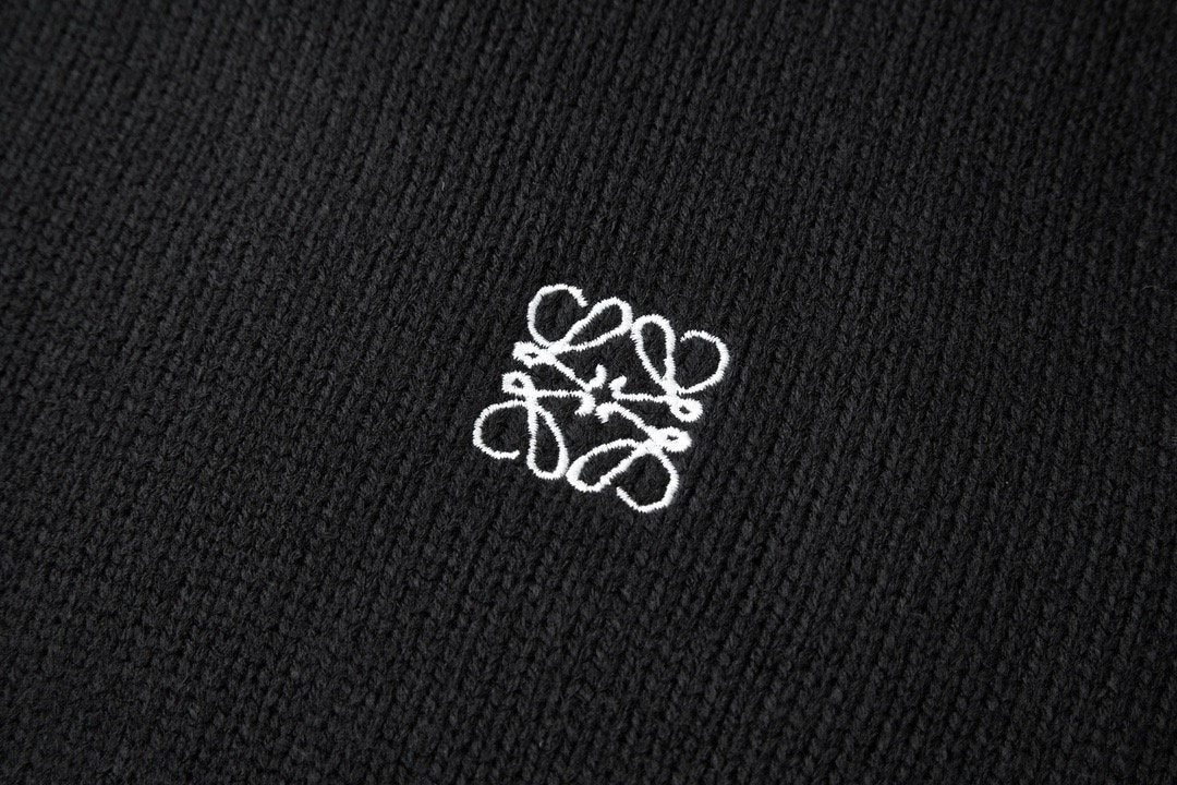 Falection FW26 Anagram Logo Embroidered Wool Sweater in Black