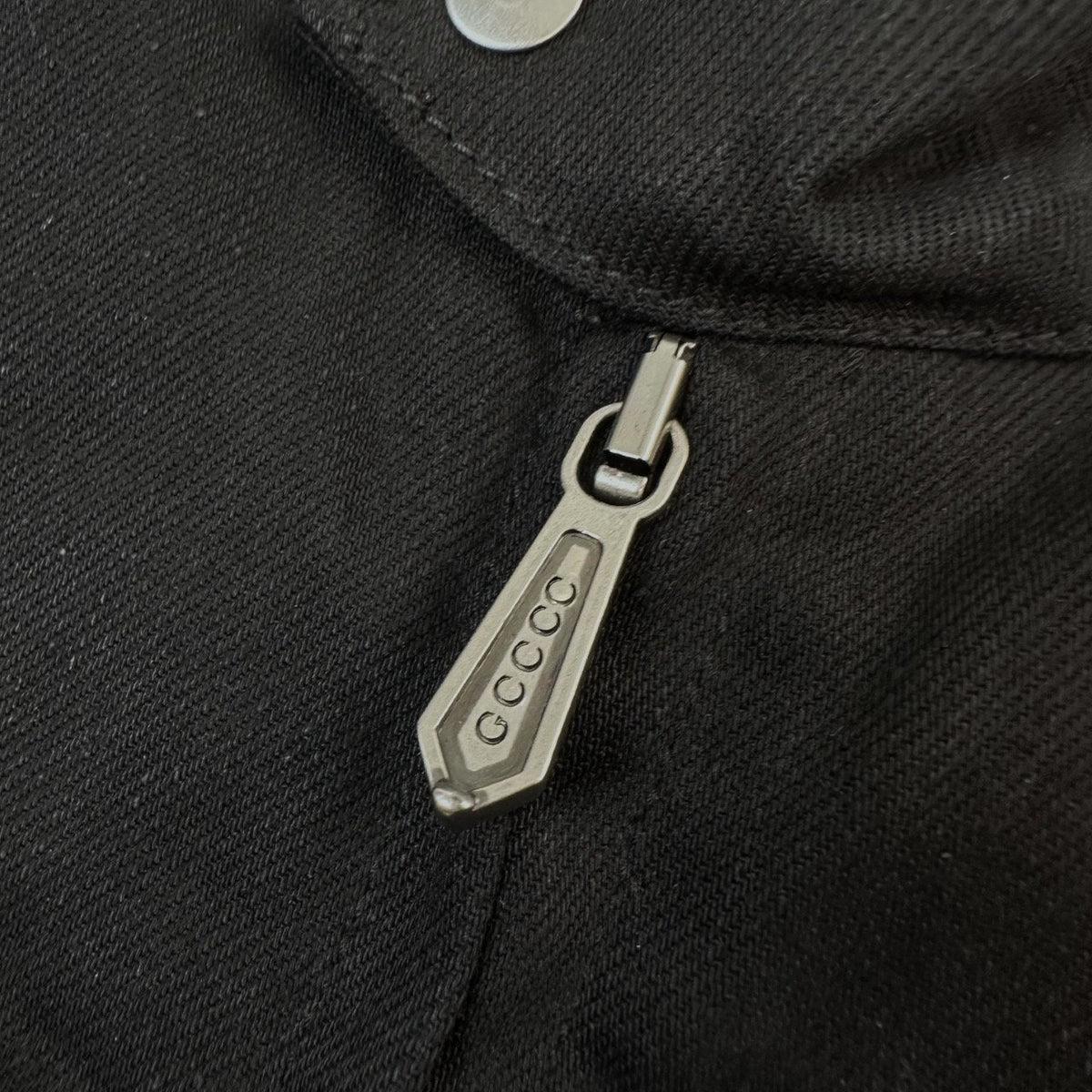 Falection FW26 Cotton Denim Jacket with Horsebit in Black