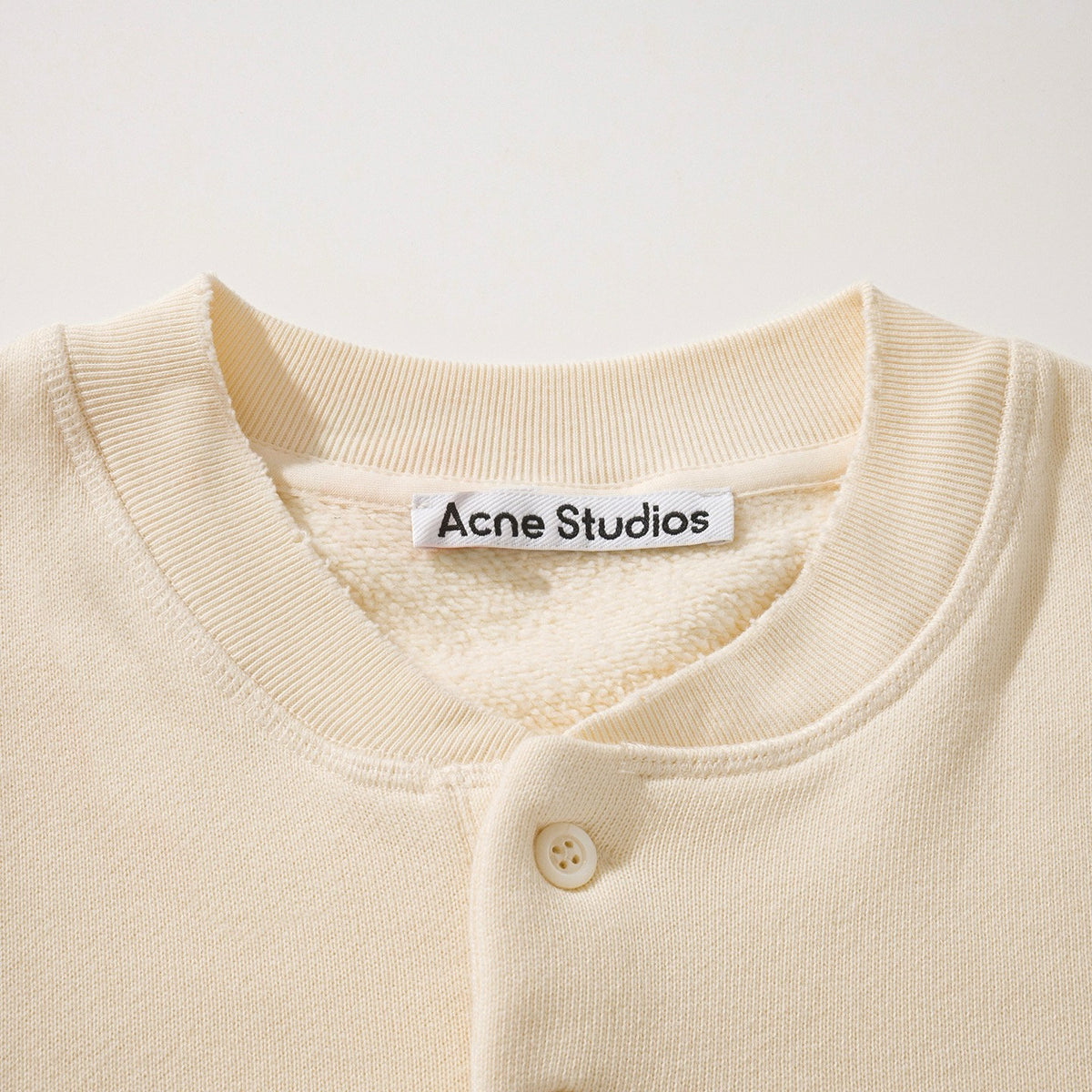 Falection FW26 Logo Distressed Fleece Henley Sweatshirt in 2 Colors