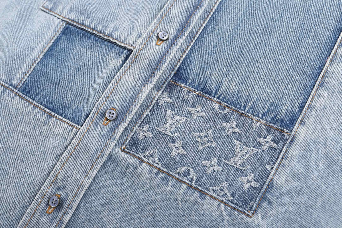 Falection FW26 Signature Patchwork Denim Longsleeve Shirt