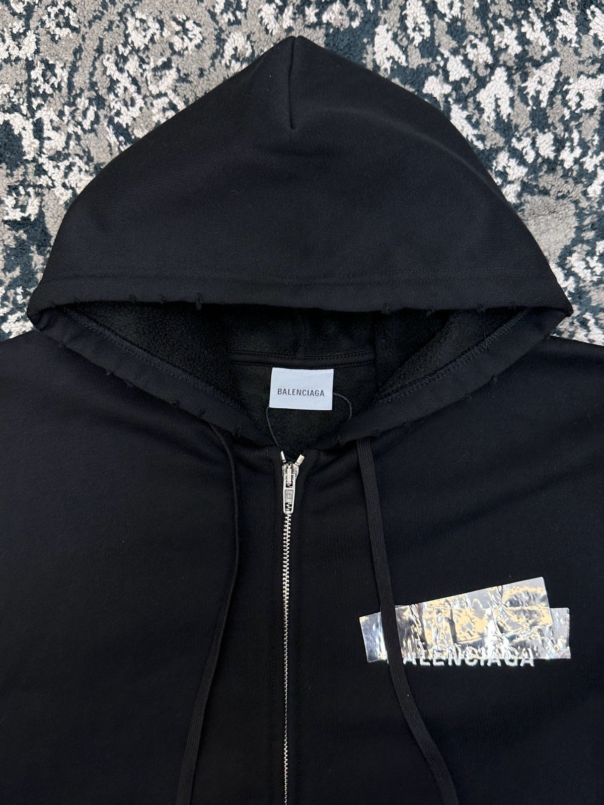 Falection FW26 Masking Tape Oversized Zip Up Hoodie