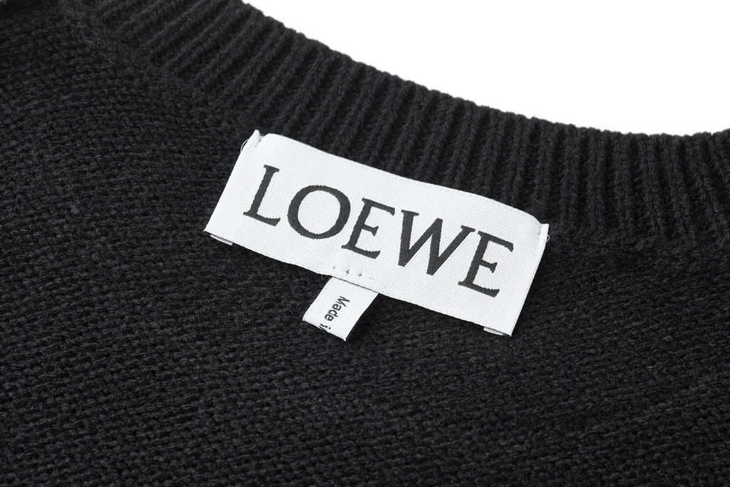 Falection FW26 Anagram Logo Embroidered Wool Sweater in Black