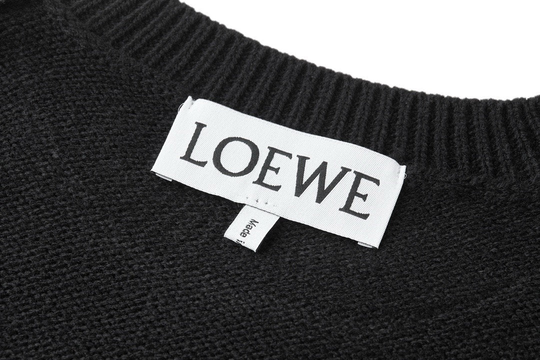 Falection FW26 Anagram Logo Embroidered Wool Sweater in Black