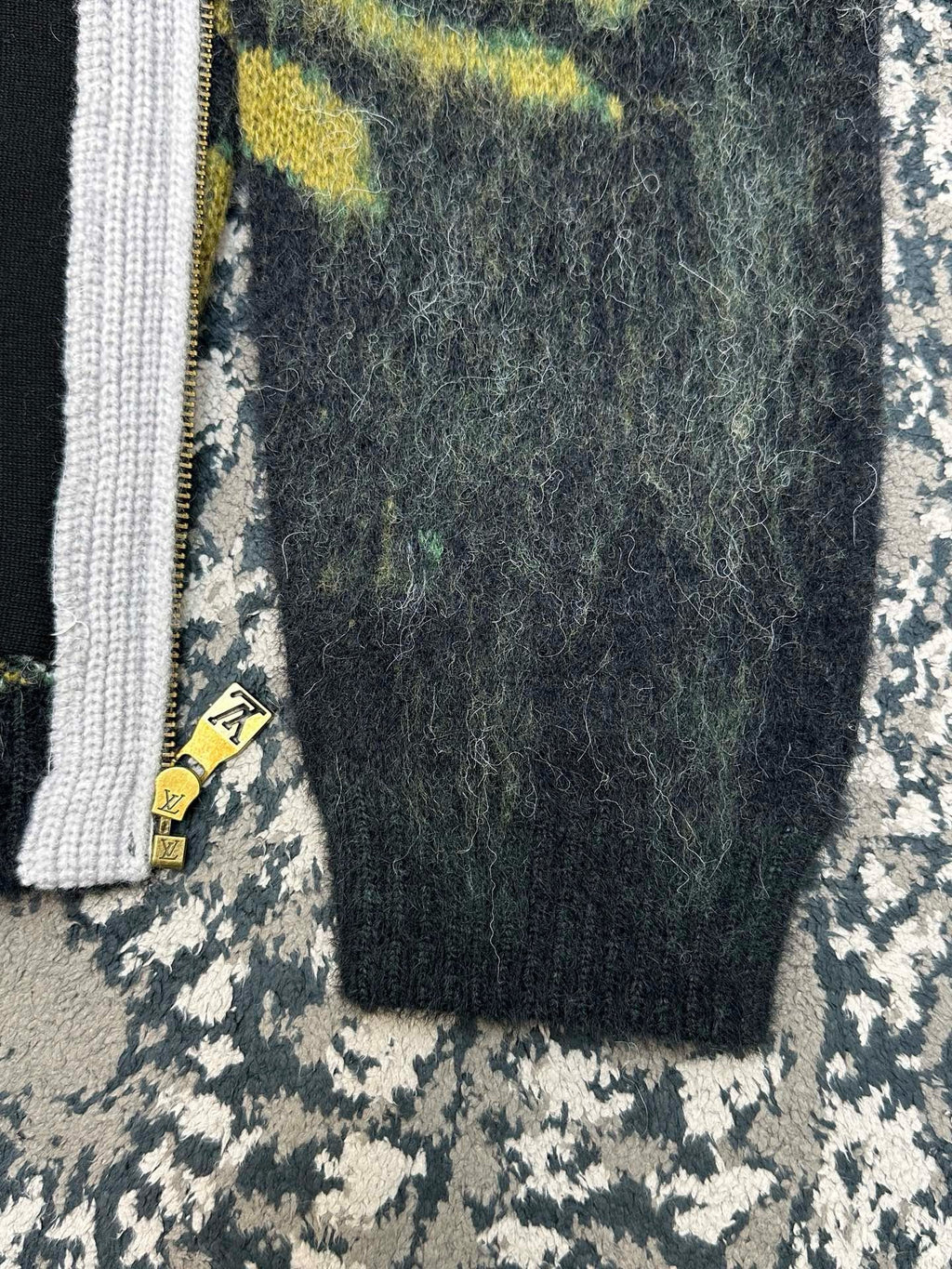 Falection FW26 Jacquard Zippered Turtleneck Cardigan