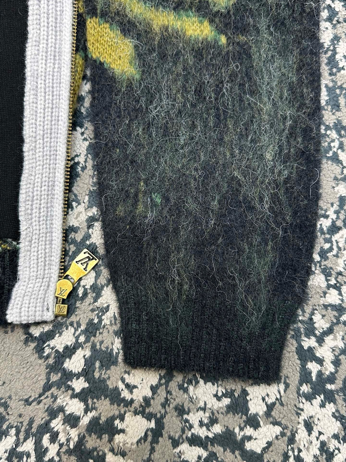 Falection FW26 Jacquard Zippered Turtleneck Cardigan