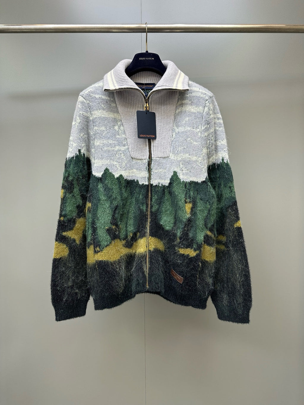 Falection FW26 Jacquard Zippered Turtleneck Cardigan
