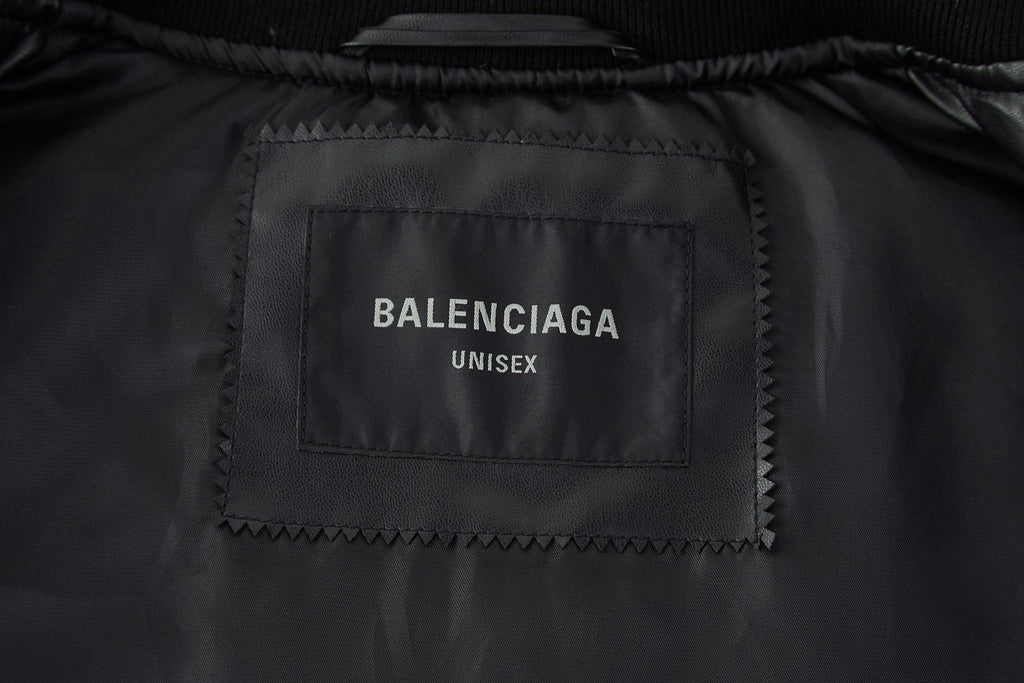 Falection FW26 Faux Leather Basketball Series Bomber Jacket