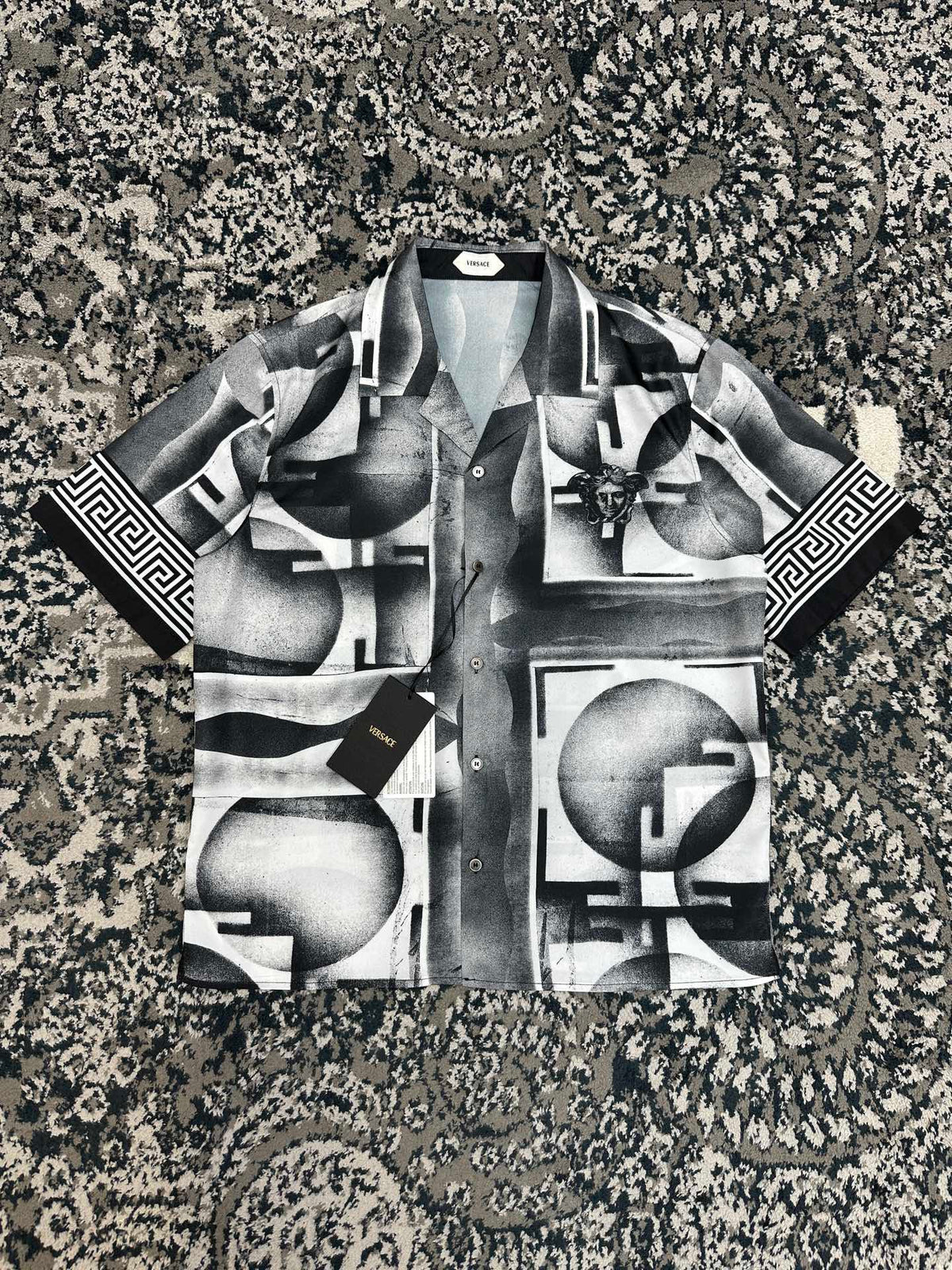 Falection FW26 Printed Crepe De Chine Silk Shirt