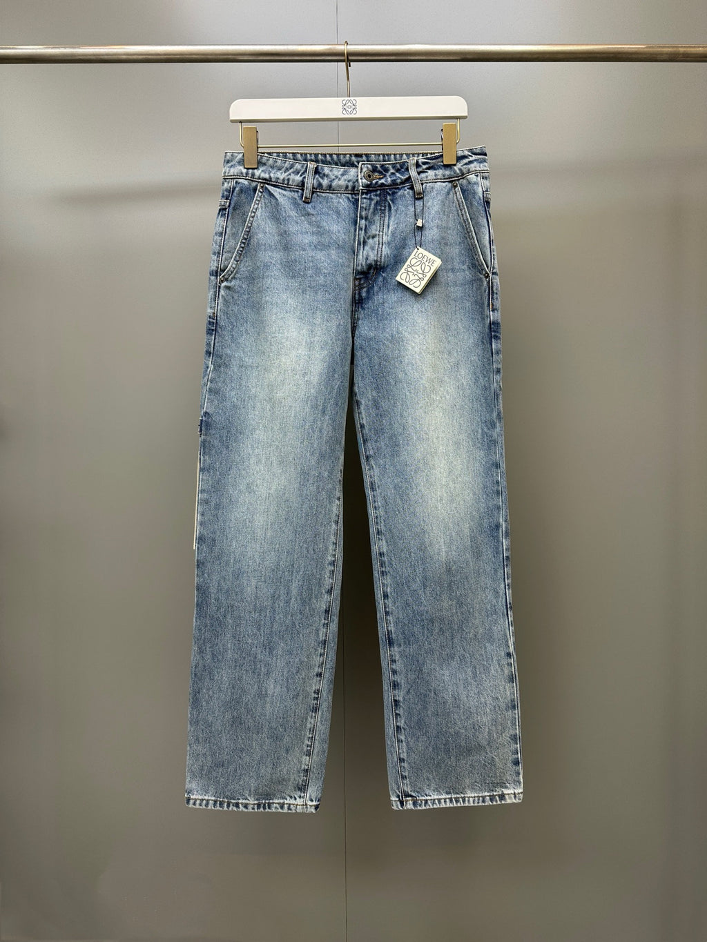 Falection FW26 Leather Patch Straight Leg Jeans in 2 Colors
