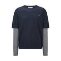 Falection FW26 Layered Sleeve Logo Embroidered Sweater