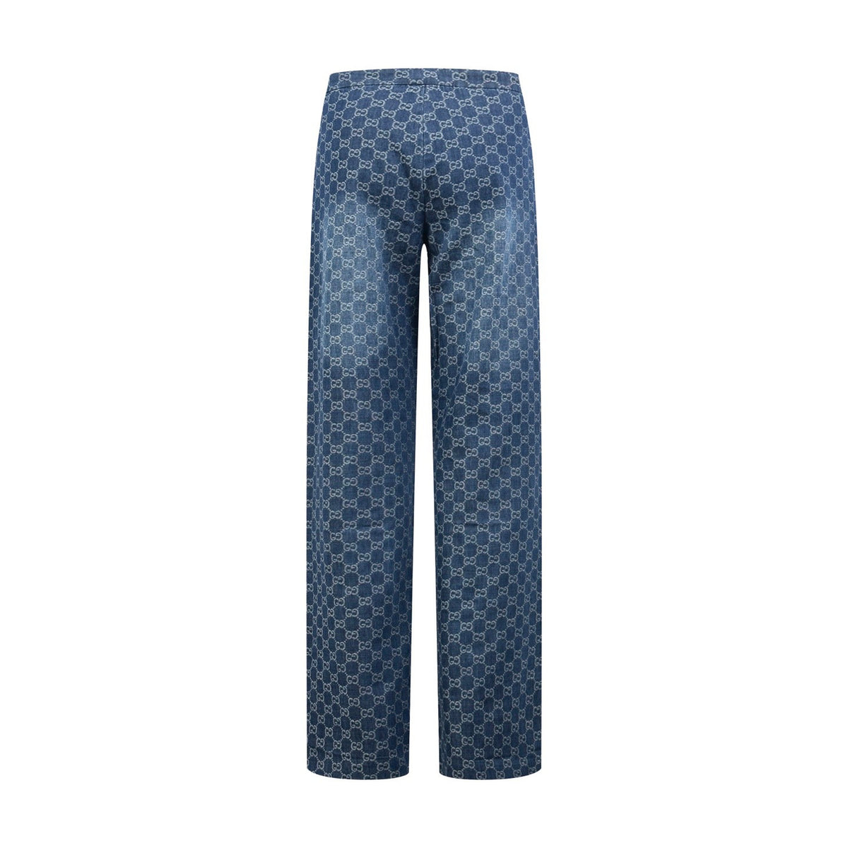 Falection FW26 GG Cotton Denim Jacquard Wide Leg Pants